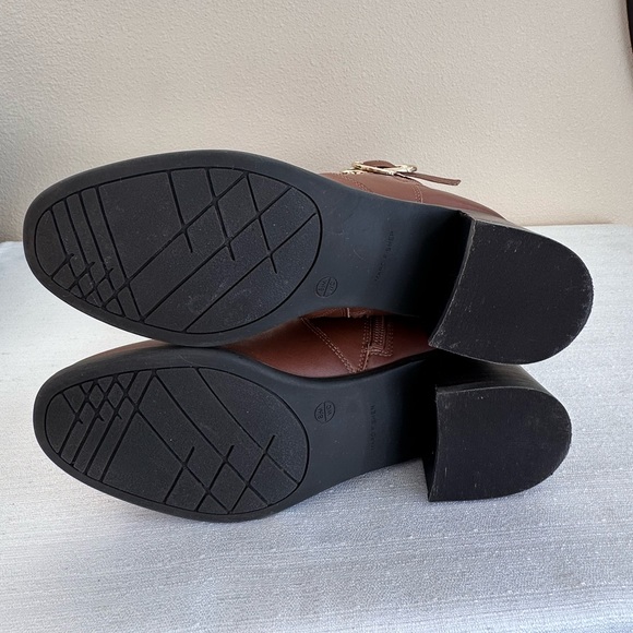 Marc Fisher Hailin Cognac Leather Croc Print Buckle Knee High Boots Women’s 8.5M - Picture 13 of 13